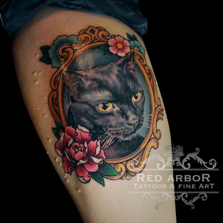 Tattoos - Kitty Cat Tattoo in a Frame - 130075